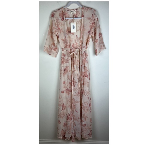 Joyfolie | Boho Romantic Cottagecore Festival Kathleen Duster Blush Floral | S - Picture 7 of 16